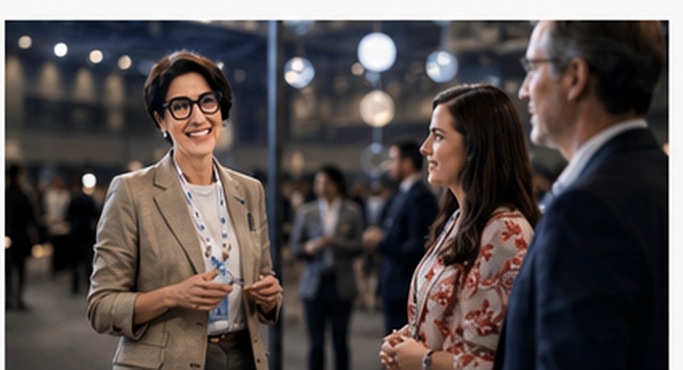 Professionals connecting through executive events and insights